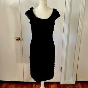 Black ruffled evening dress. Size 8.